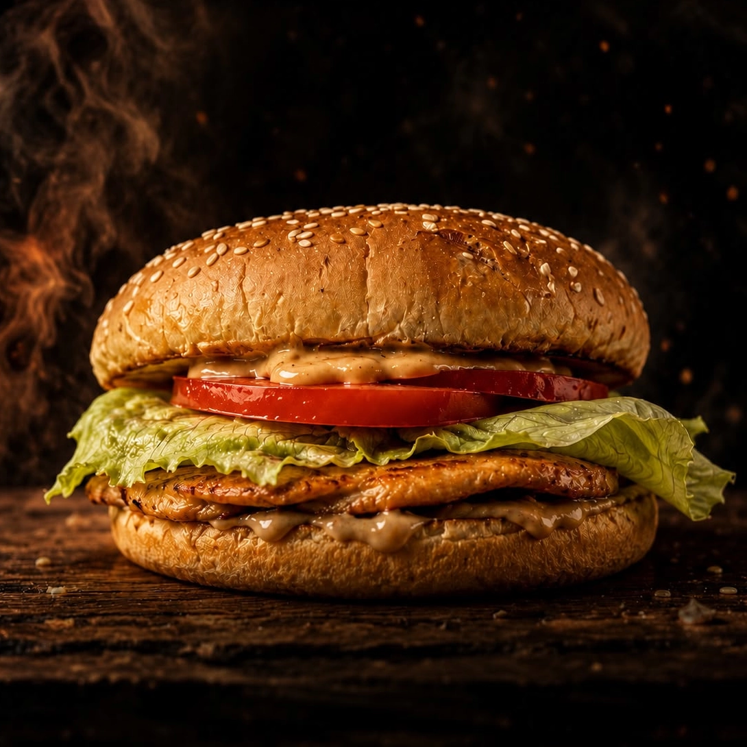 FLUR signature chicken burger